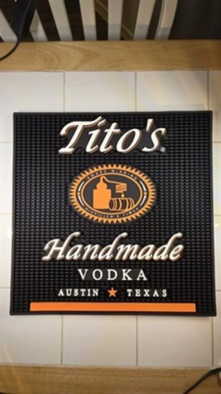 Tito's Handmade Vodka Austin Texas Large Rubber Bar Mat